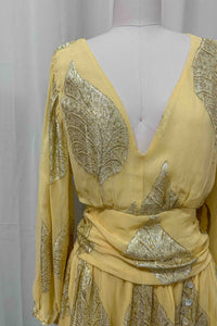 Gold Leaf Lapis Mini Dress