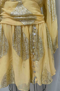 Gold Leaf Lapis Mini Dress