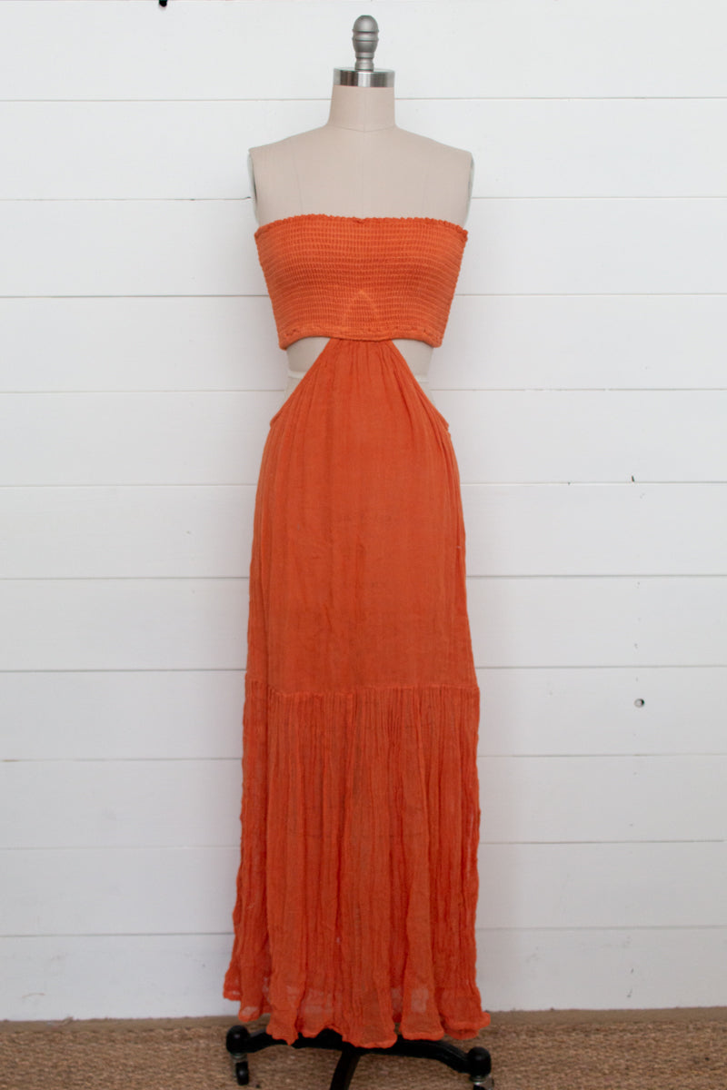 Coral Canal Maxi Dress