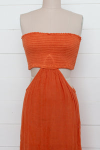Coral Canal Maxi Dress