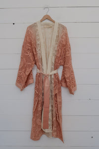 reflection flamingo heights kimono in clay ombre lace