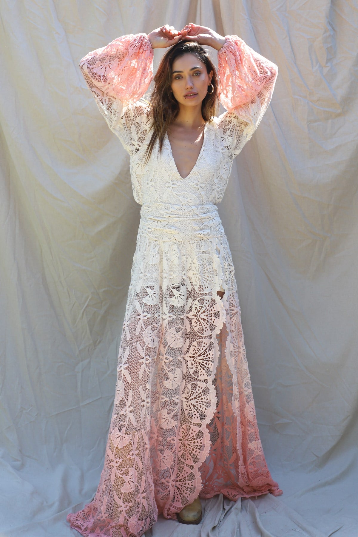 reflection lapis maxi in clay ombre lace